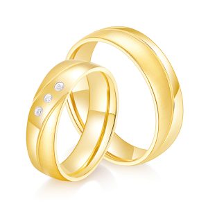 Lover's Alliance Rings - Wedding Couple Engagement Set