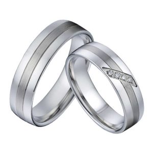 Titanium Wedding Rings - His & Hers Matching Set