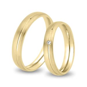Waterproof Stainless Steel Wedding Rings with Zirconia