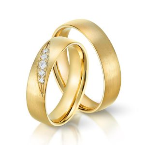 18K Gold Plated Wedding Rings with Zircon