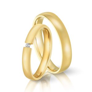 18K Gold Valentine Couple Rings - Wedding & Engagement