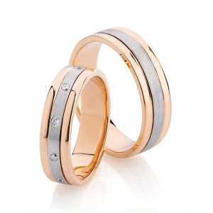 Rose Gold Wedding Rings - His & Hers Stainless Steel Sets