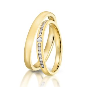 His & Hers Gold Promise Rings - Matching Set