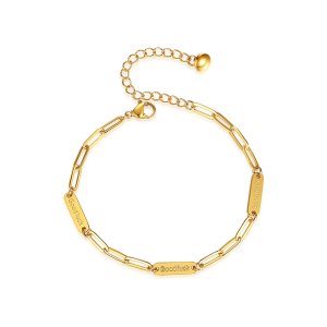 Gold Link Bracelet - Custom Stainless Steel Jewelry
