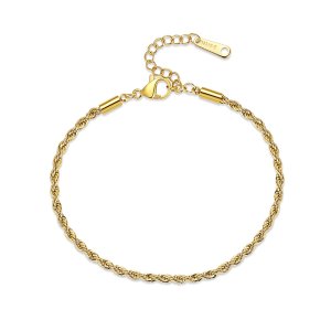 Gold Twist Chain Bracelet - Minimalist Jewelry for Women