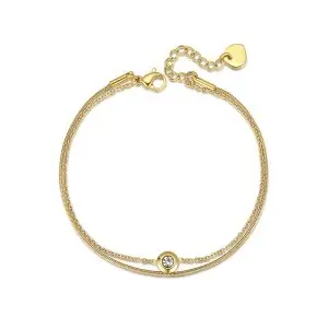 Double Layer Gold Bracelet - PVD Coated Women's Jewelry