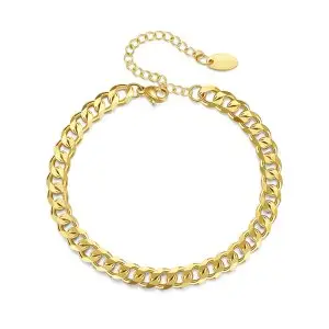 Hip Hop Cuban Bracelet - Chunky Gold Plated Chain Jewelry