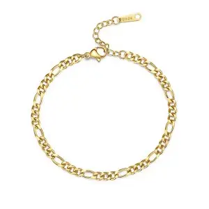 Figaro Chain Bracelet - Gold Plated Stainless Steel Jewelry