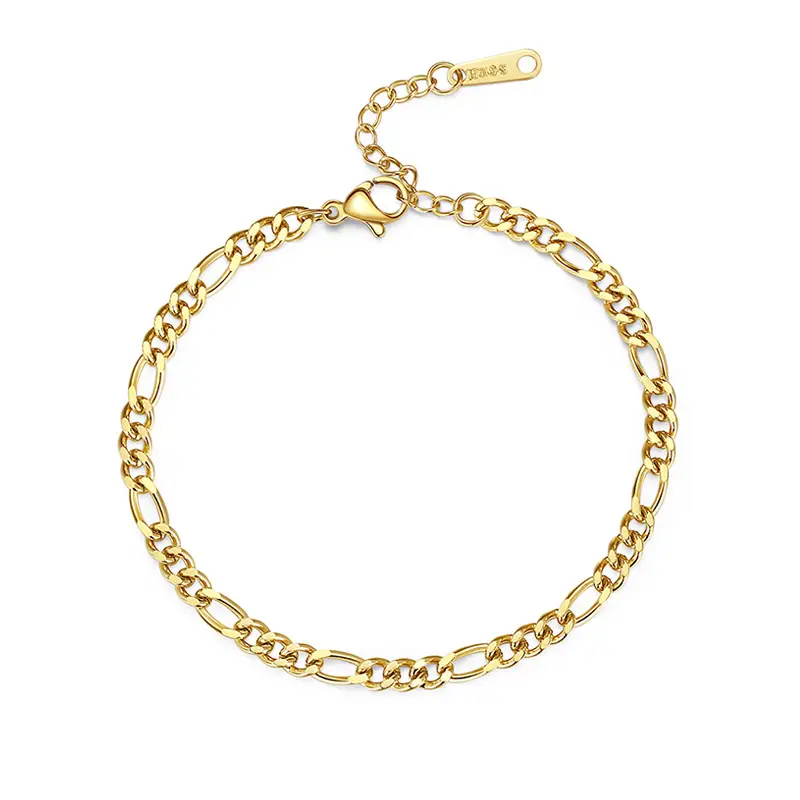 Figaro Chain Bracelet - Gold Plated Stainless Steel Jewelry