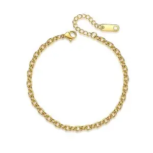 14K/18K Gold Bracelet - Stainless Steel Chain Link Jewelry