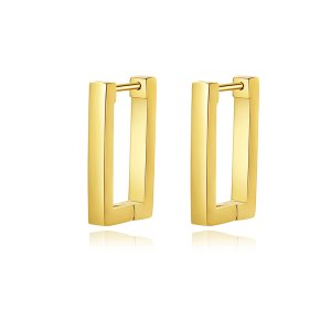 Korean Rectangle Hoop Earrings - Stainless Steel Jewelry