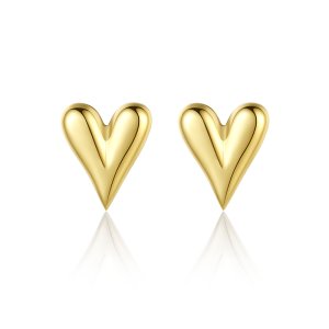 Heart Stud Earrings - 18K Gold Plated Fashion Jewelry