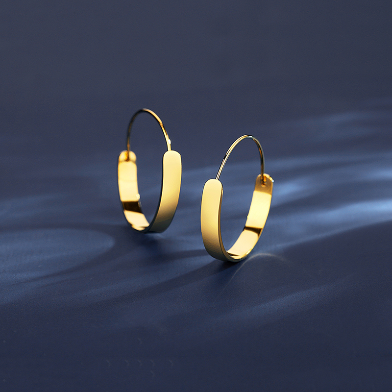 Gold Hoop Earrings for Women - Stainless Steel Trendy Jewelry - Image 4
