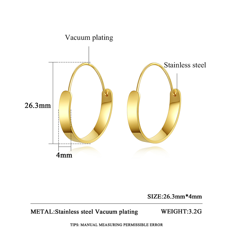 Gold Hoop Earrings for Women - Stainless Steel Trendy Jewelry - Image 2
