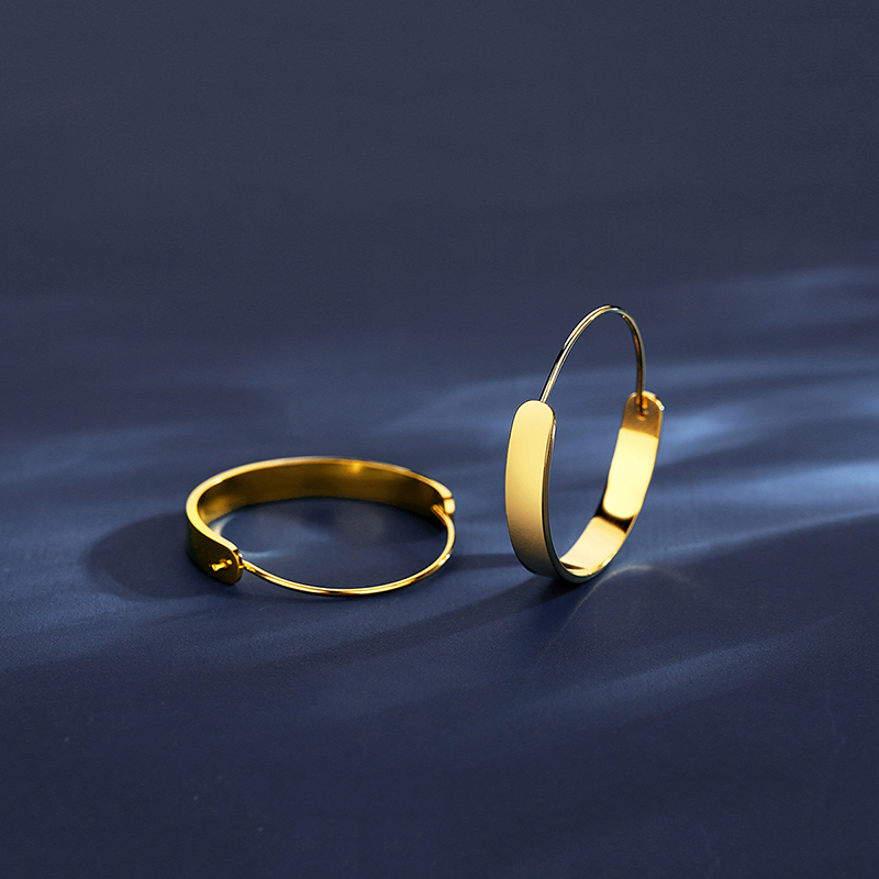 Gold Hoop Earrings for Women - Stainless Steel Trendy Jewelry - Image 3