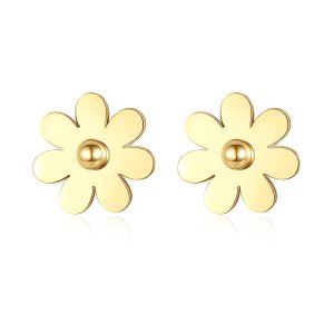 Daisy Stud Earrings - Minimalist Tiny Flower Jewelry for Women