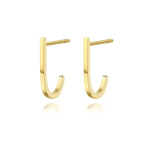 Gold Geometric Stud Earrings - Minimalist Stainless Steel Jewelry