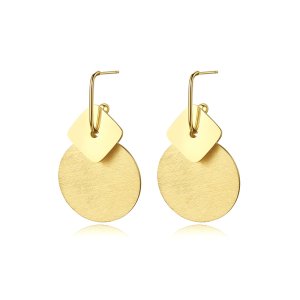 18K Gold Geometric Earrings - Stylish Statement Jewelry