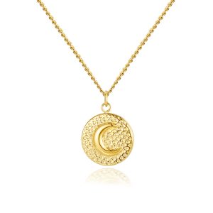 Minimal Moon Pendant - Gold Plated Waterproof Necklace