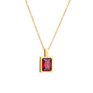 Square Gemstone Choker Necklac