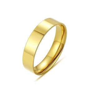 Gold Wedding Band - 316L Stainless Steel Unisex Ring