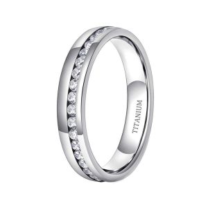 Titanium Cubic Zirconia Wedding Band for Women