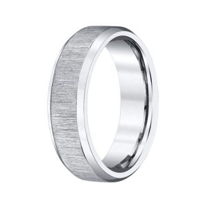 7mm Titanium Wedding Rings - Beveled Matte Finish for Men & Women