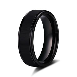 Black Titanium Wedding Band - 8mm Matte Men's Ring