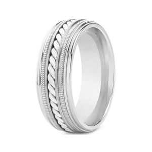 Titanium Wedding Band - Twisted Cable Men's Ring