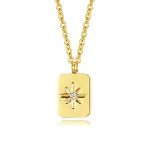 Starburst Pendant Necklace - 18K Gold Plated & Waterproof