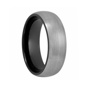 Black Tungsten Wedding Band - Classic Dome Men's Ring