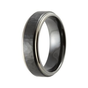 Black Zirconium Wedding Band - 7mm Men's Ring