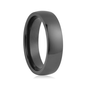 Black Zirconium Wedding Band - 6mm Men's Ring