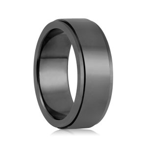 Black Zirconium Ring - 8mm Men's Wedding Band